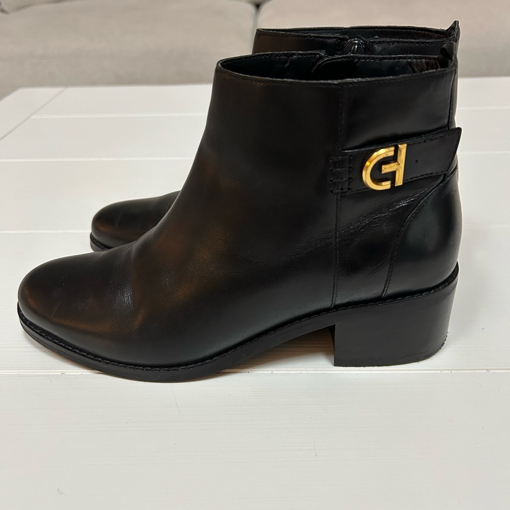 Cole Haan Black Leather Ankle Boots